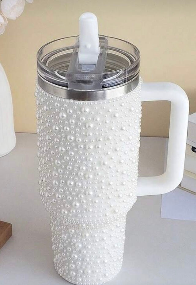White Fashion Pearl Style Tumbler